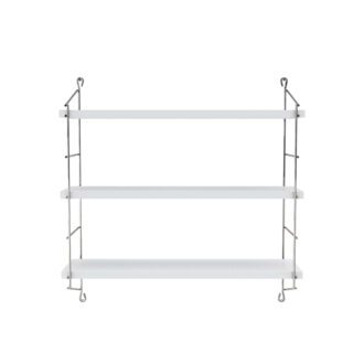 כוננית 3 מדפים עץ לתליה 60*62*15 לבן