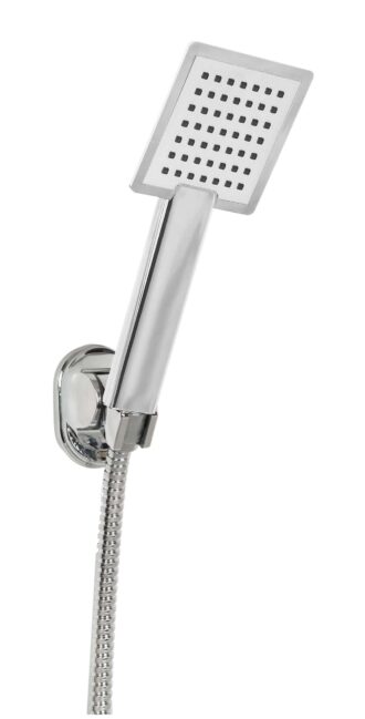 סט מזלף מקלח יד + צינור ומתלה קווארדה כסוף