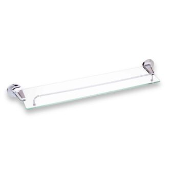 מדף זכוכית עם מעקה למקלחת - 60 ס"מ - סדרת פופולאר