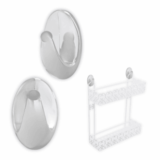 זוג קולבים לתליה רשתות בהדבקה 2 יח' - שקוף - סדרת פופולאר