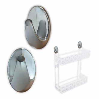 זוג קולבים לתליית רשתות אמבטיה - כרום - 2 יח’