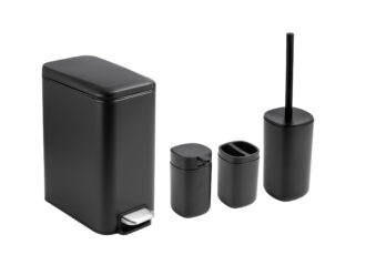 סט אמבטיה 4 חלקים בצבע שחור - KUBIK