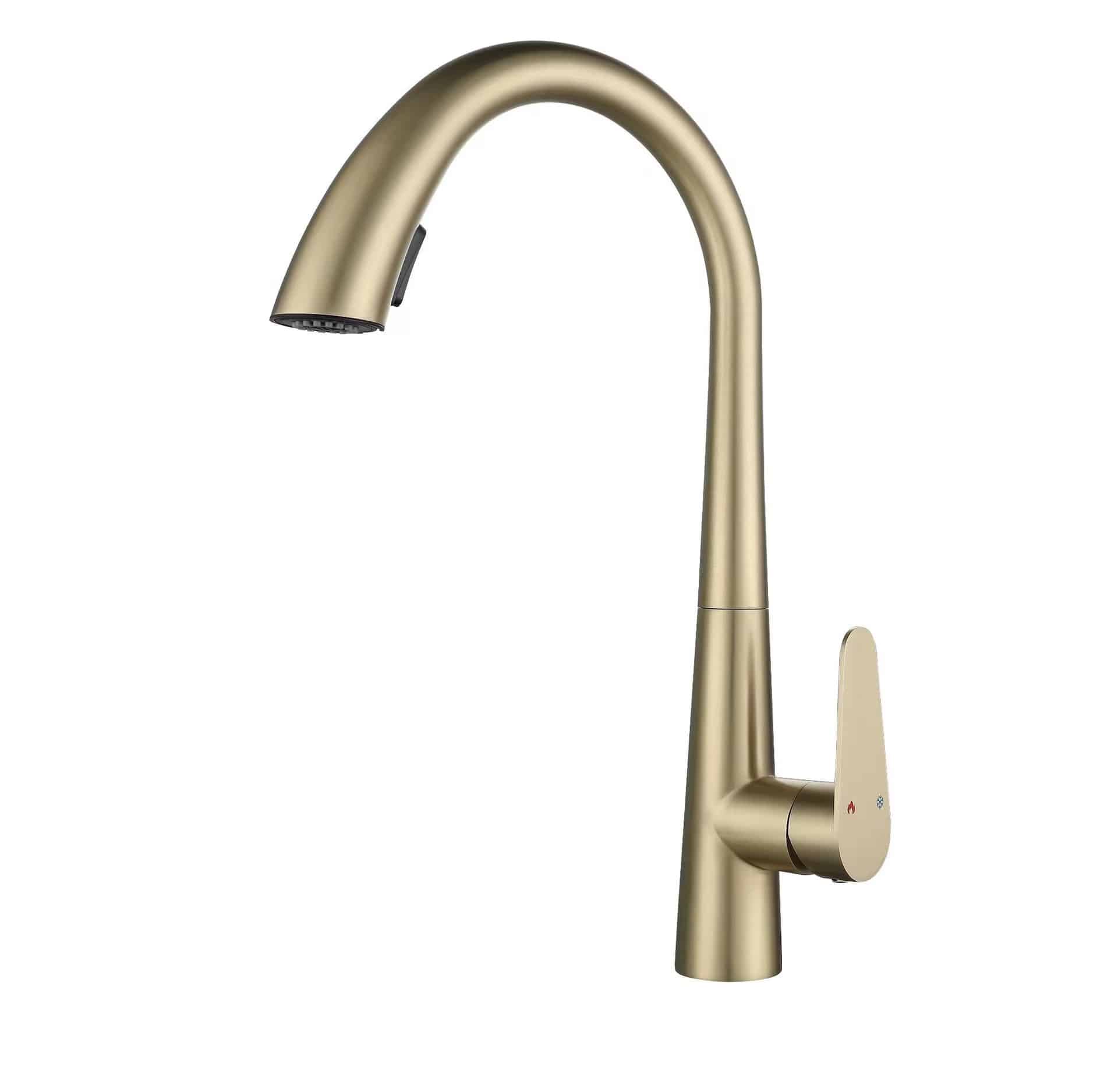 ברז נשלף ניצב לכיור מטבח פיה קשתית גבוהה גימור אפור-גרפיט