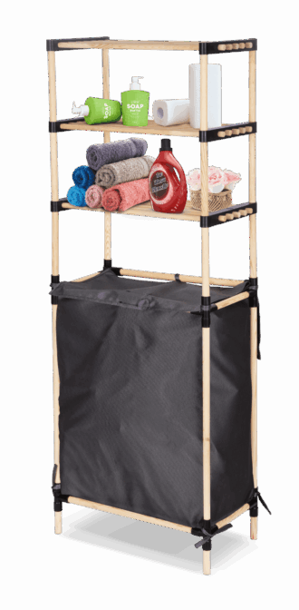 יחידת 3 מדפים מודולרים עם סל כביסה דגם 141x56x28 SEOWOOD