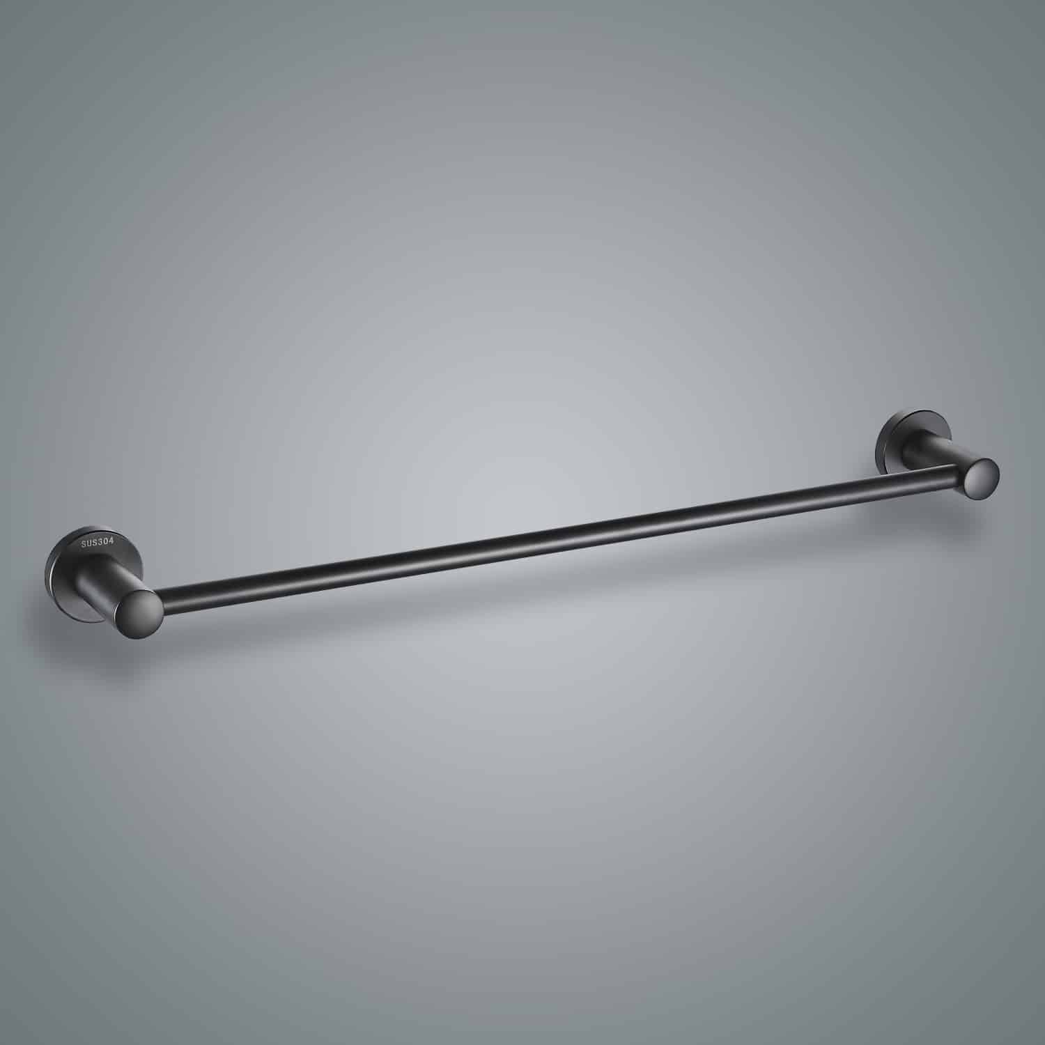 מתלה מגבת מנירוסטה למקלחת 61*6.5 ס"מ - שחור