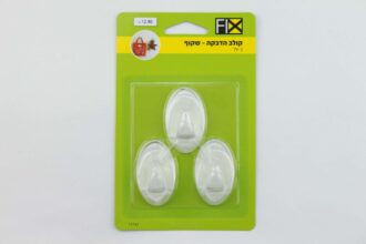 קולב אובאלי בינוני - שקוף - 3 יח'