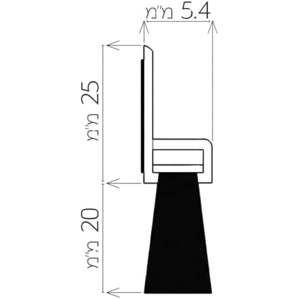 סף דלת מברשת - צבע לבן - אורך 1 מטר