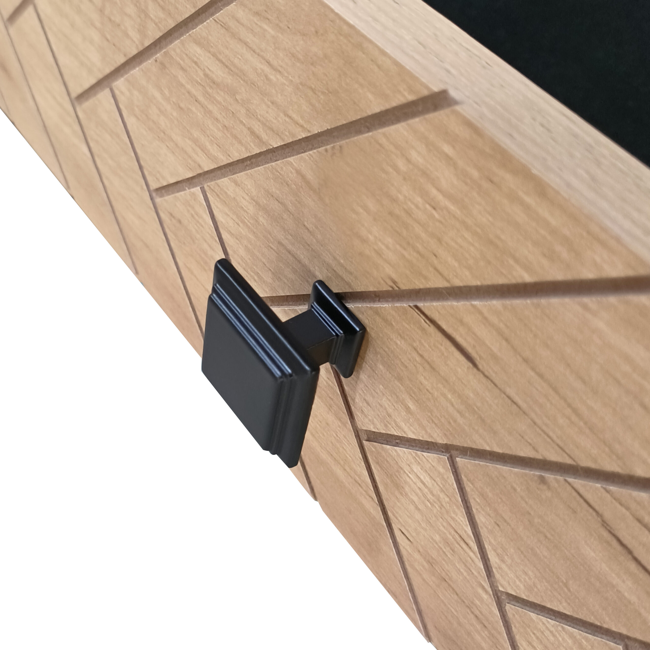 קונסולת כניסה למסדרון לבית מעוצבת עץ אלון מעושן ומתכת שחורה דגם שרית