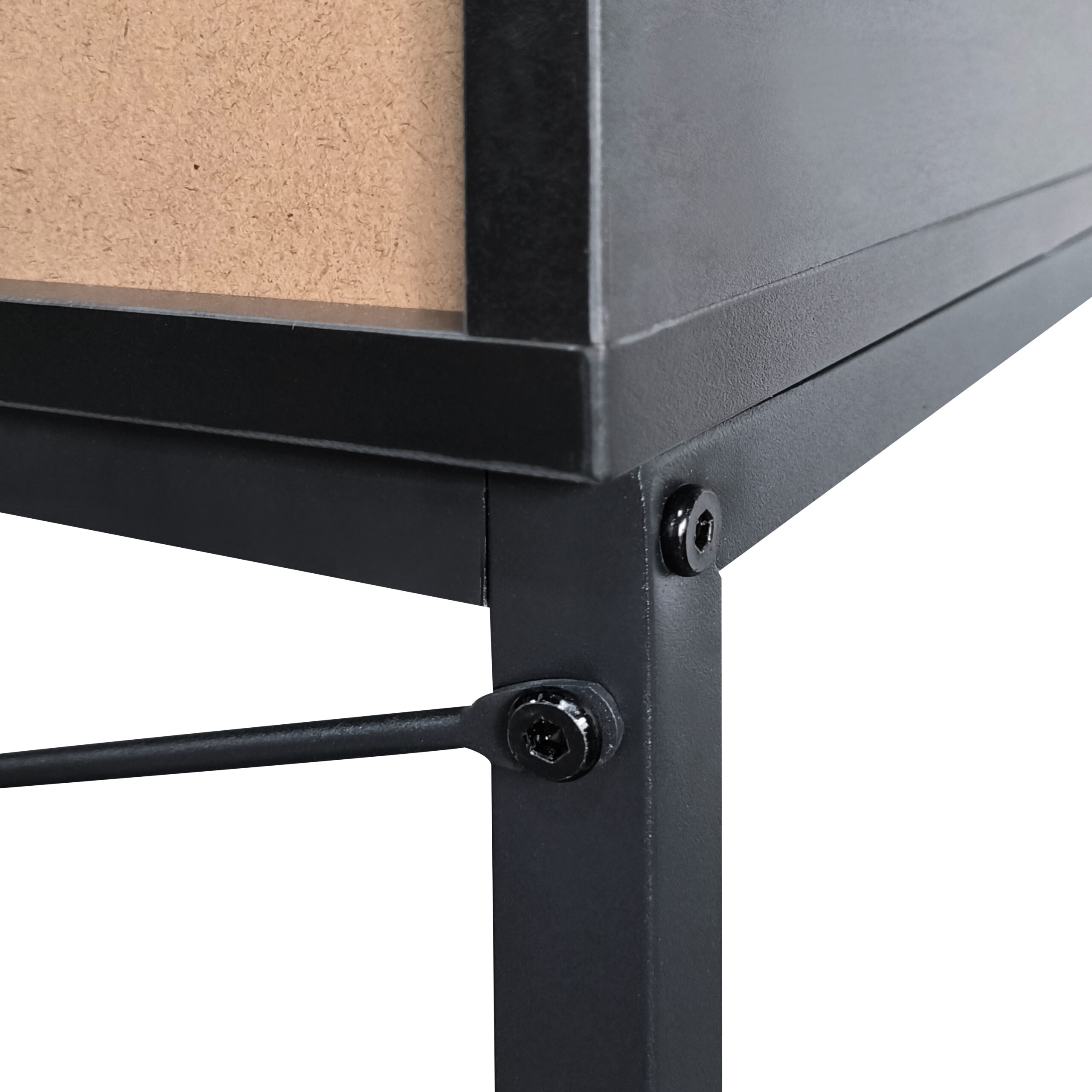 קונסולת כניסה למסדרון לבית מעוצבת עץ אלון מעושן ומתכת שחורה דגם שרית