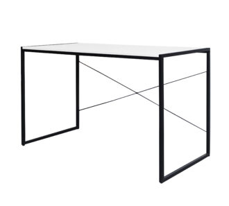 שולחן עבודה - כתיבה צבע שחור עם לבן 120*55*75 ס''מ