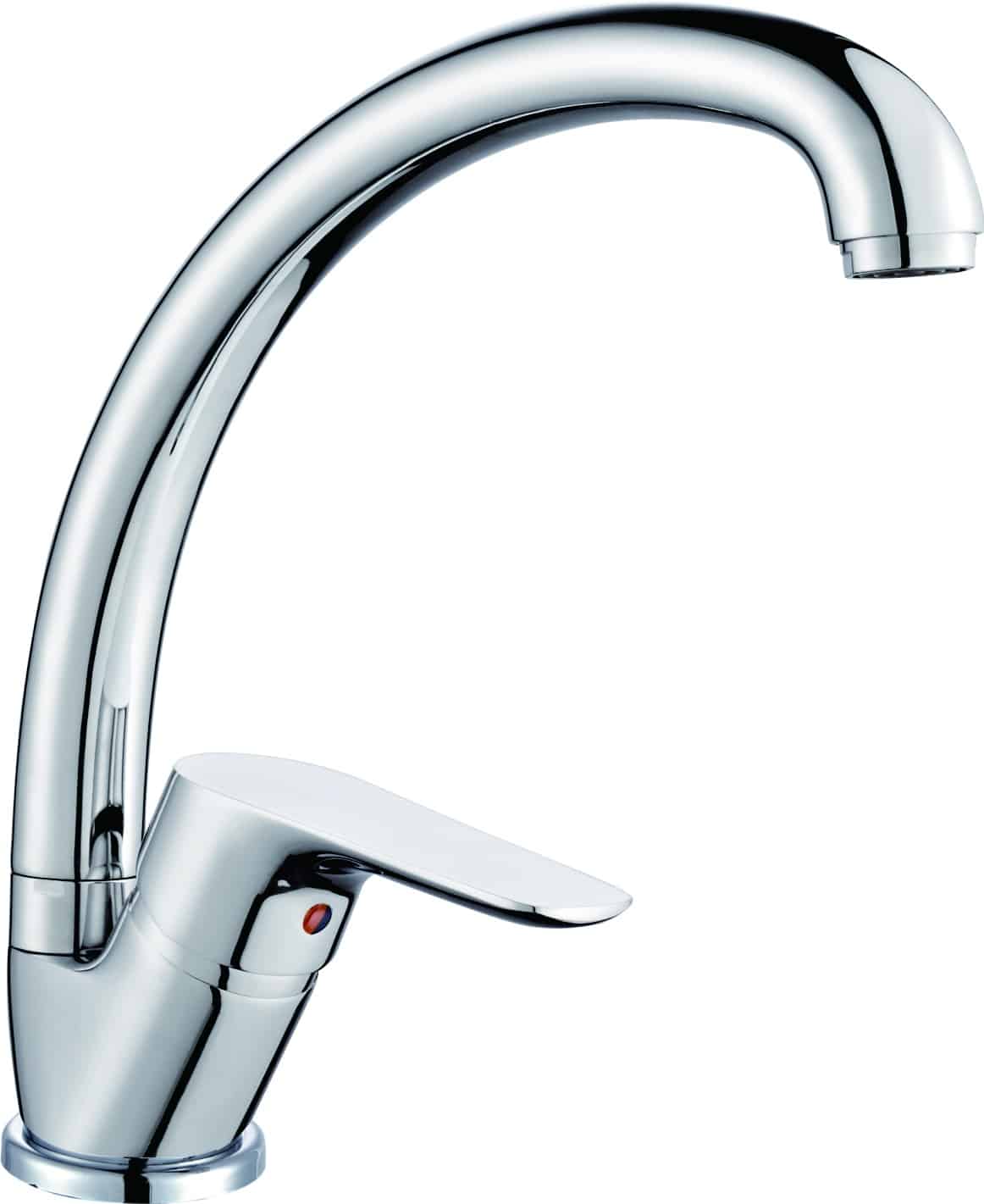 ברז לכיור מטבח עם פיית "ברבור" קשתית ארוכה מסתובבת - כרום