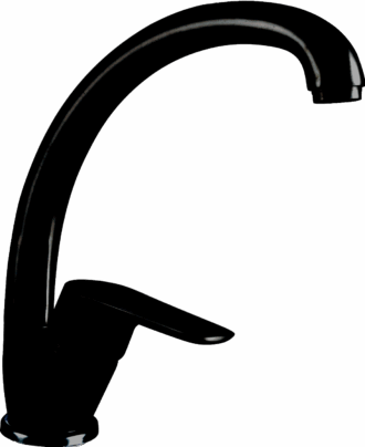 ברז ניצב לכיור מטבח עם פיית ברבור, גימור שחור