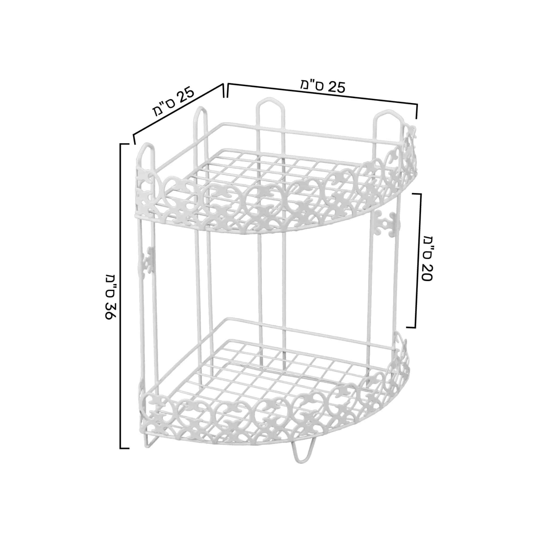 מדף רשת 2 קומות מדפים לתליה לאמבטיה 2 - כרום