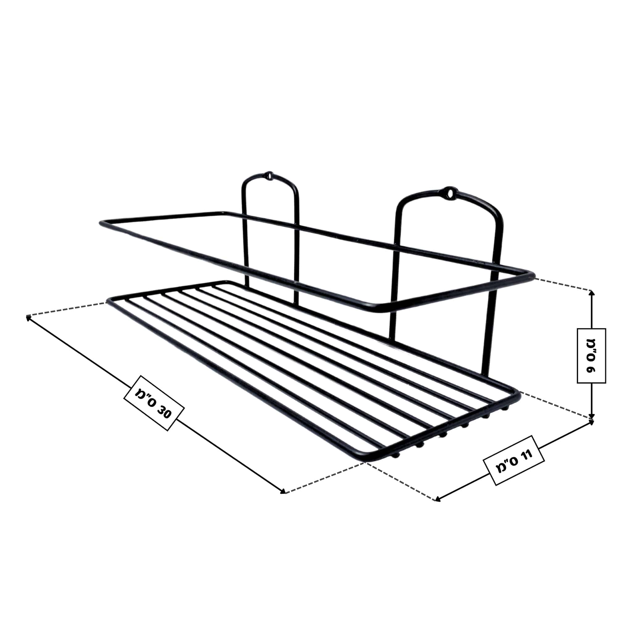 מדף רשת 2 קומות מדפים לתליה לאמבטיה 2 - כרום