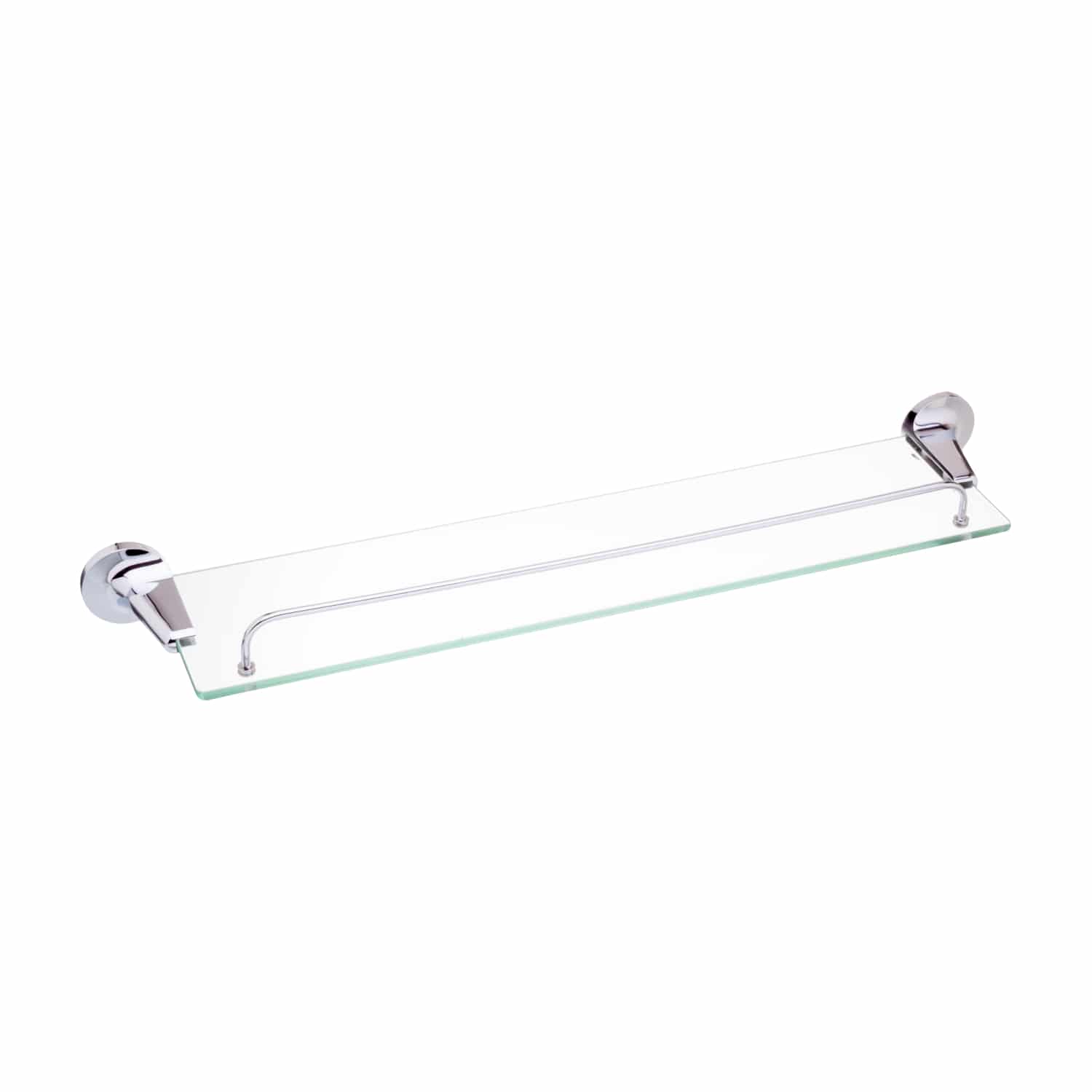 מדף זכוכית עם מעקה למקלחת - 60 ס"מ - סדרת פופולאר