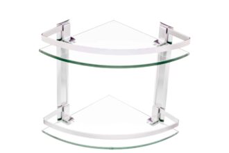 מדף זכוכית פינתי - 2 קומות