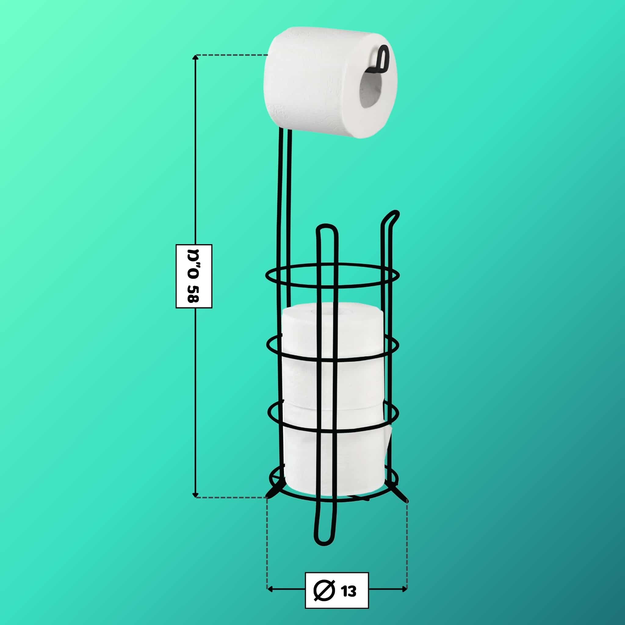 מעמד נייר טואלט - שחור