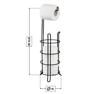 מעמד נייר טואלט - שחור