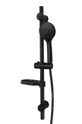 מערכת תליה למקלחת/ מוט נירוסטה - צבע שחור