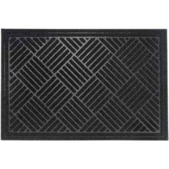 שטיח כניסה פסים 60*90 ס"מ - שחור