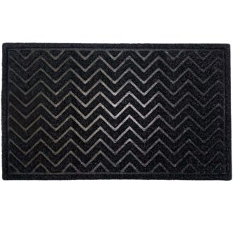 שטיח כניסה גלים 45*75 ס"מ - שחור