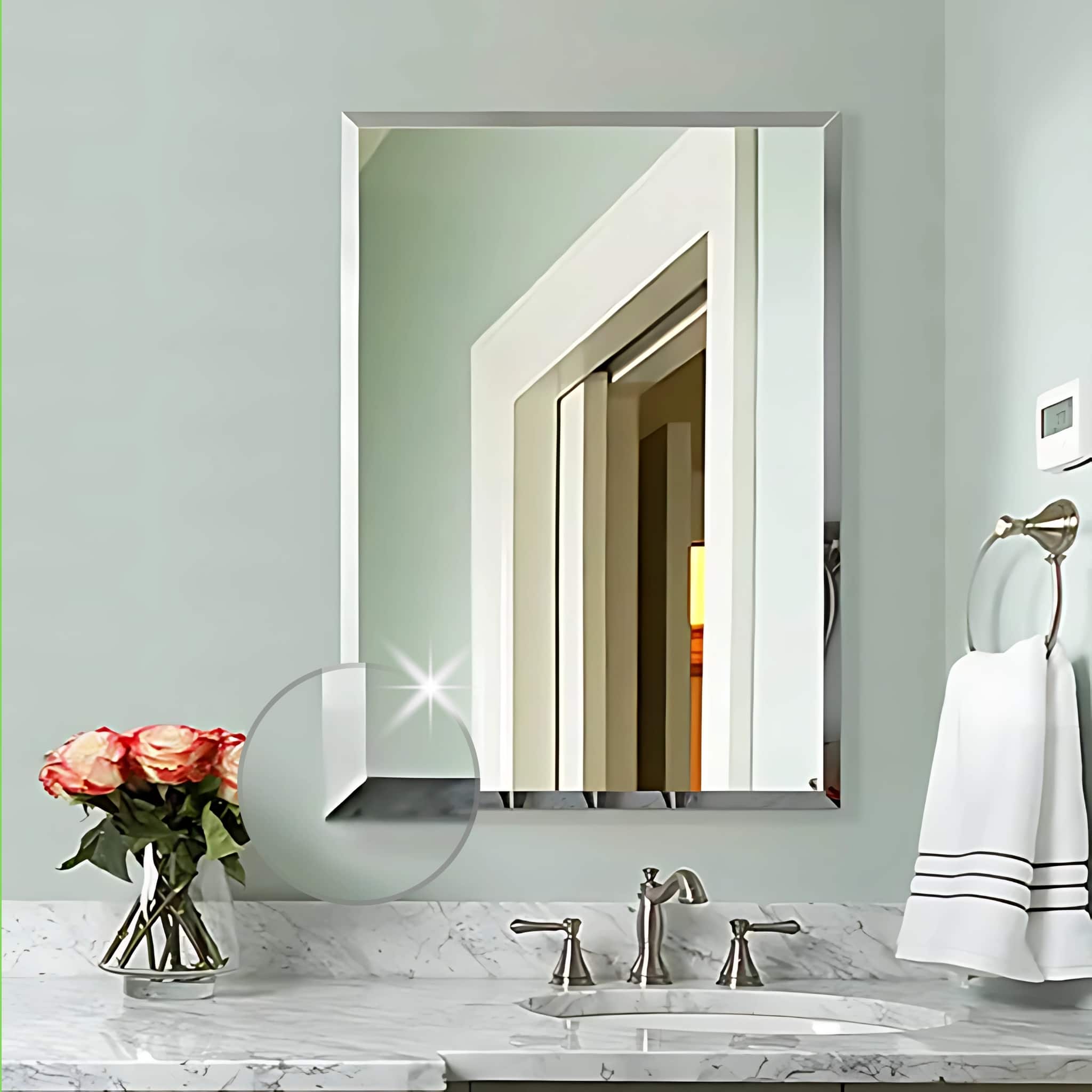 מראה מרחפת מלבנית ללא מסגרת 60*100 ס"מ