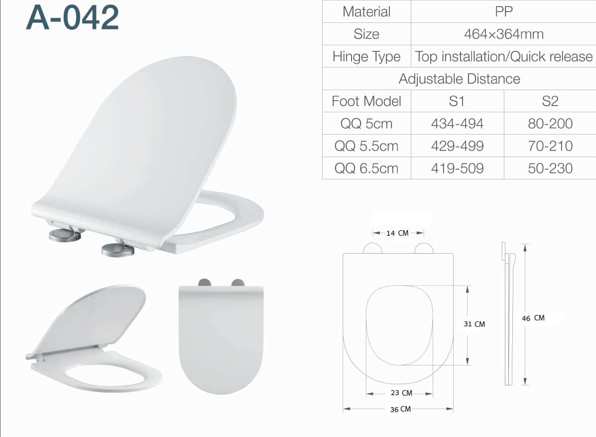 מושב אסלה מנגנון טריקה שקטה דגם A042
