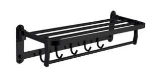 מדף מגבות משולב 60 ס"מ שחור