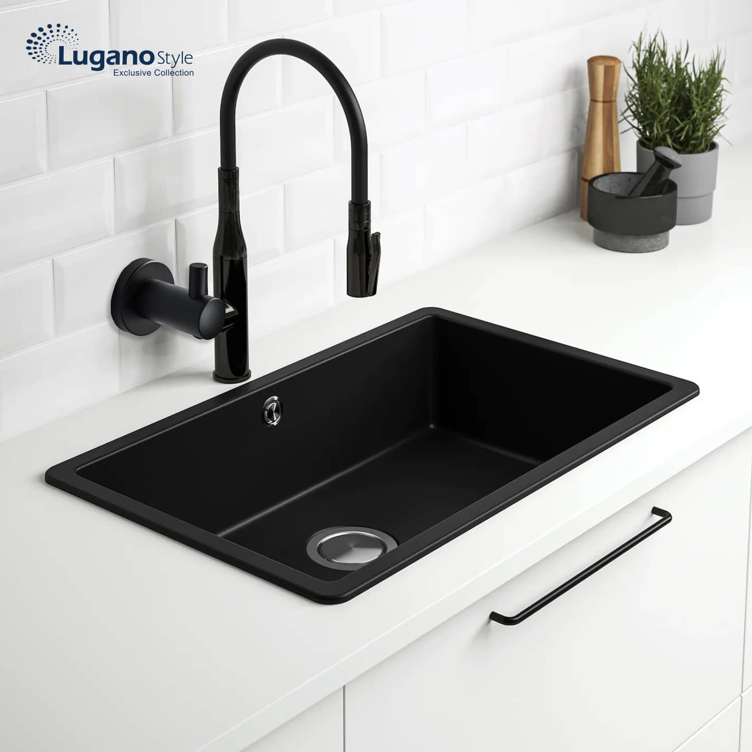 קולב נירוסטה למקלחת לשירותים או למטבח - שחור