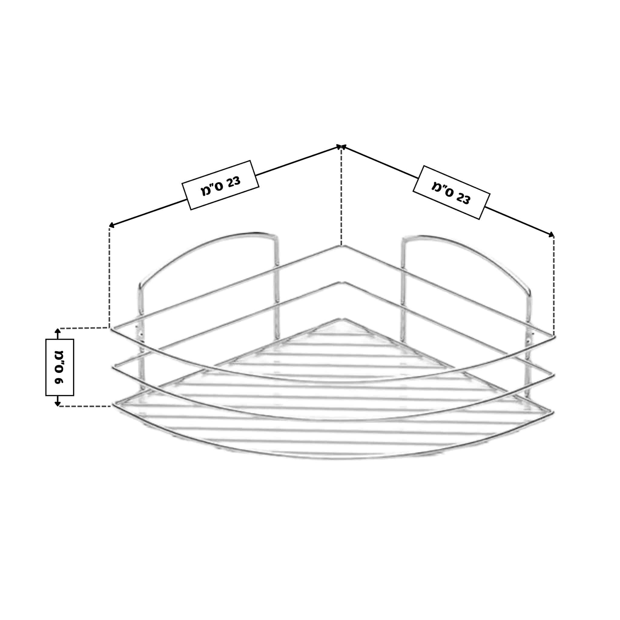 מדף רשת 2 קומות מדפים לתליה לאמבטיה 2 - כרום