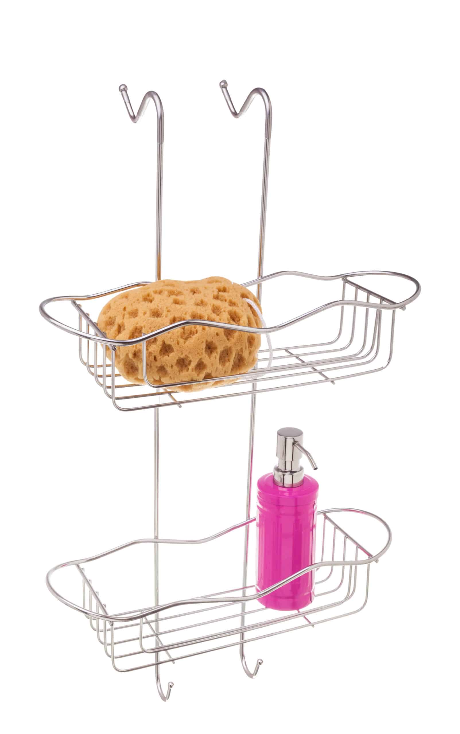 מדף רשת מעוצב לתליה לאמבטיה 2 קומות מדפים מכרום