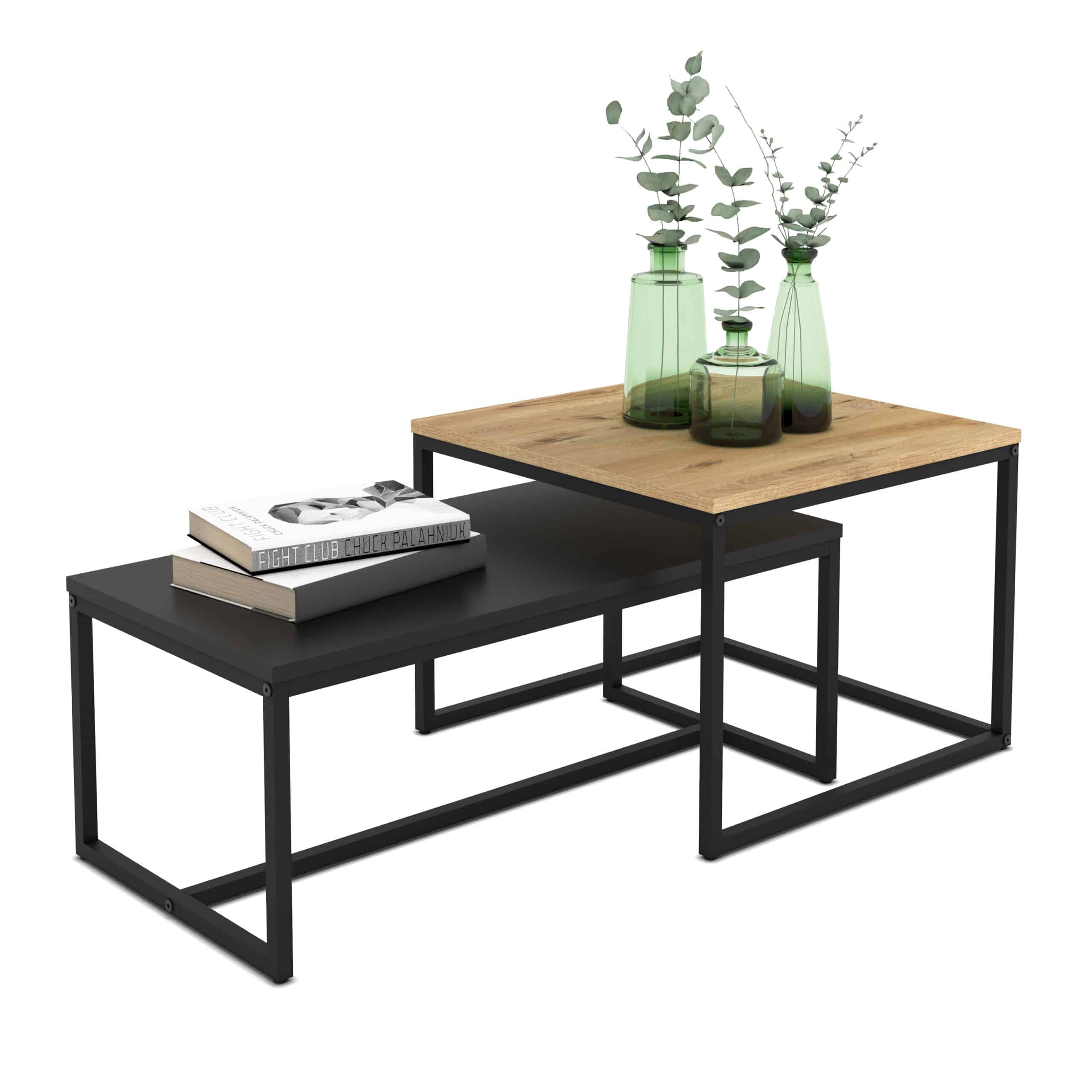 2 שולחנות סלון דגם ליטל שחור עץ