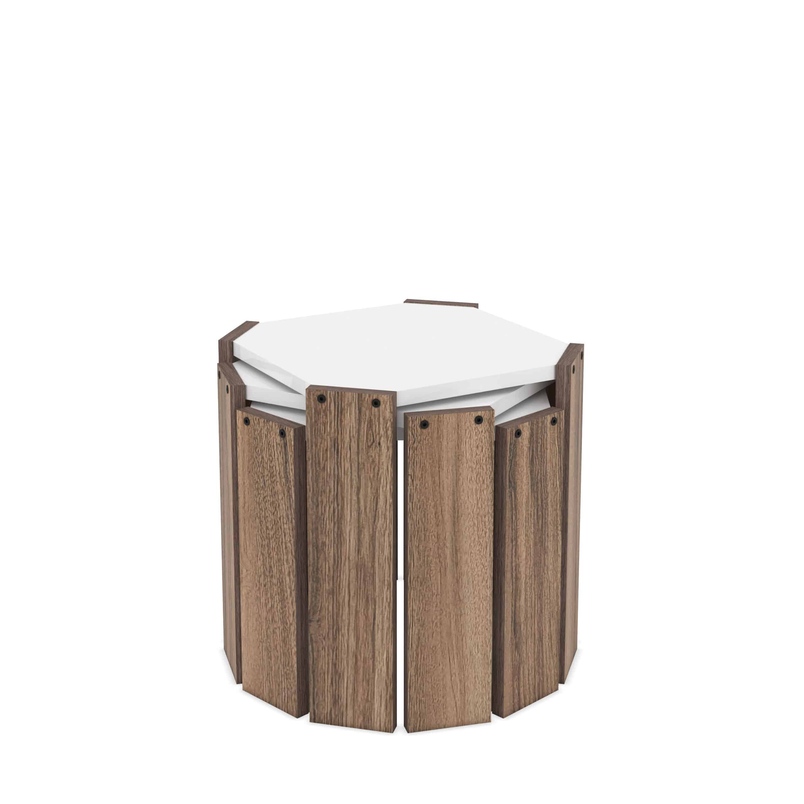 סט שולחן מתפצל ל 3 שולחנות רגלי עץ אלון דגם אורי