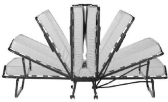 מיטה מתקפלת ניידת לאירוח בעלת 15 רצועות עץ לתמיכה + מזרן 10 ס''מ