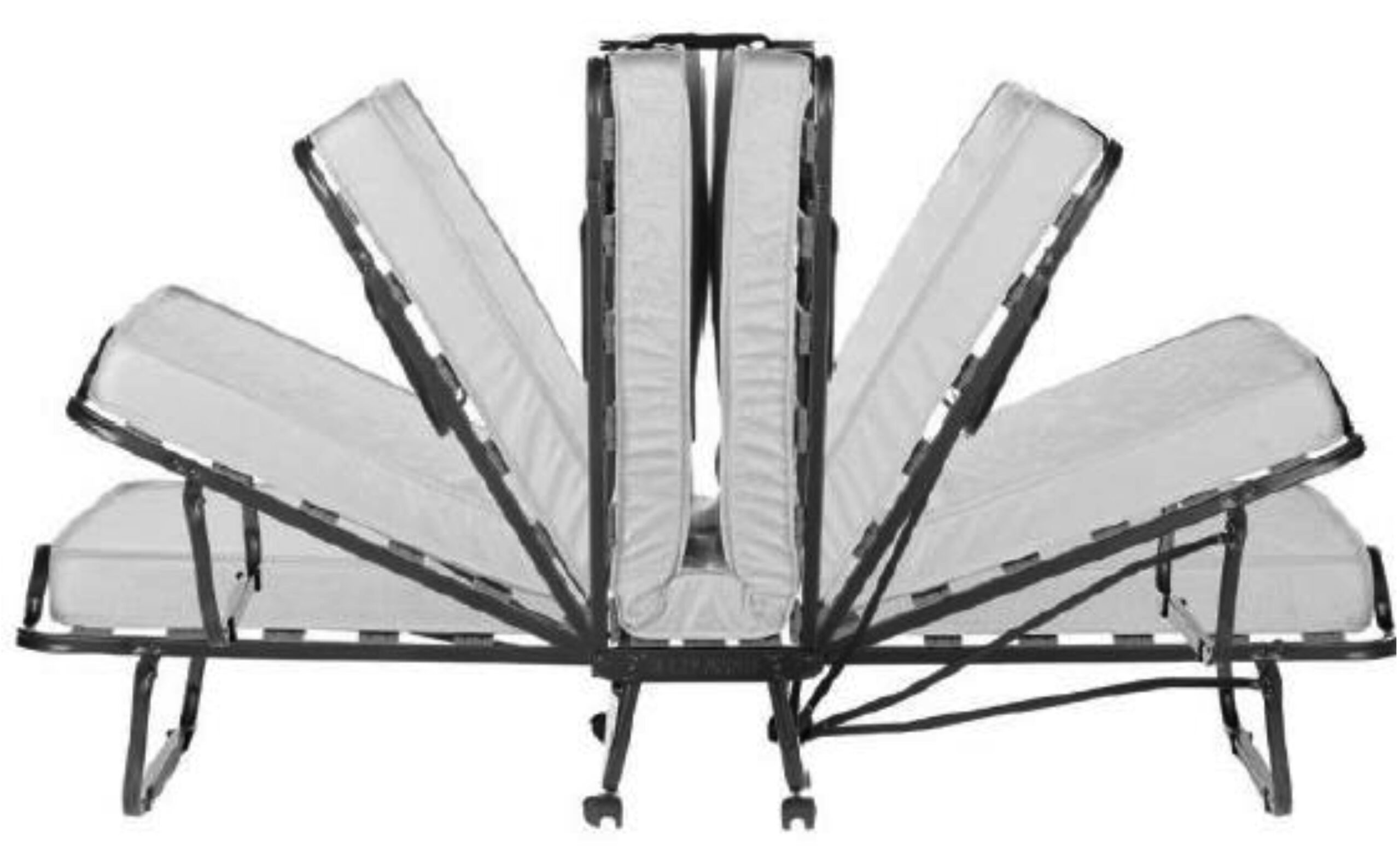 מיטה מתקפלת ניידת לאירוח בעלת 15 רצועות עץ לתמיכה + מזרן 10 ס''מ