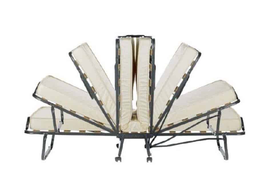 מיטה מתקפלת ניידת לאירוח בעלת 15 רצועות עץ לתמיכה + מזרן 10 ס''מ