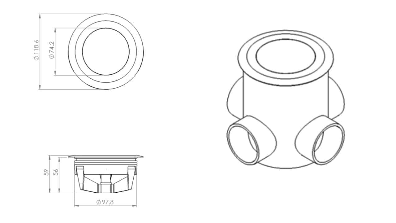 מכסה ביוב עגול עם שפה - לבן pumpit