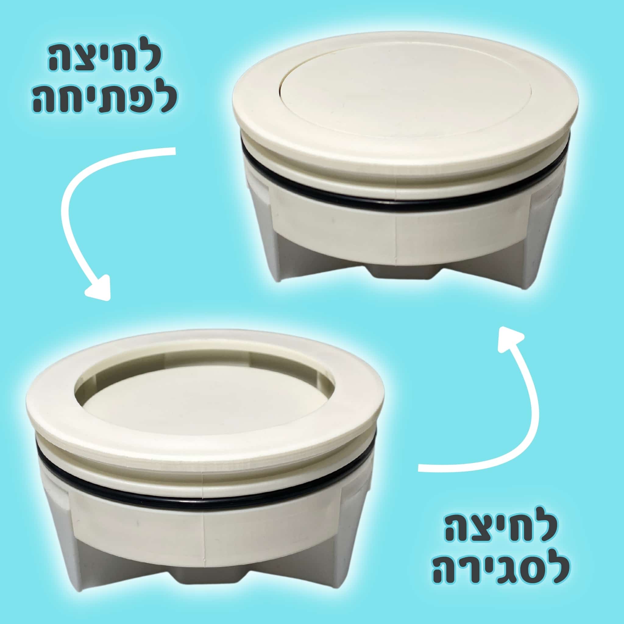 מכסה ביוב עגול ללא שפה - לבן pumpit