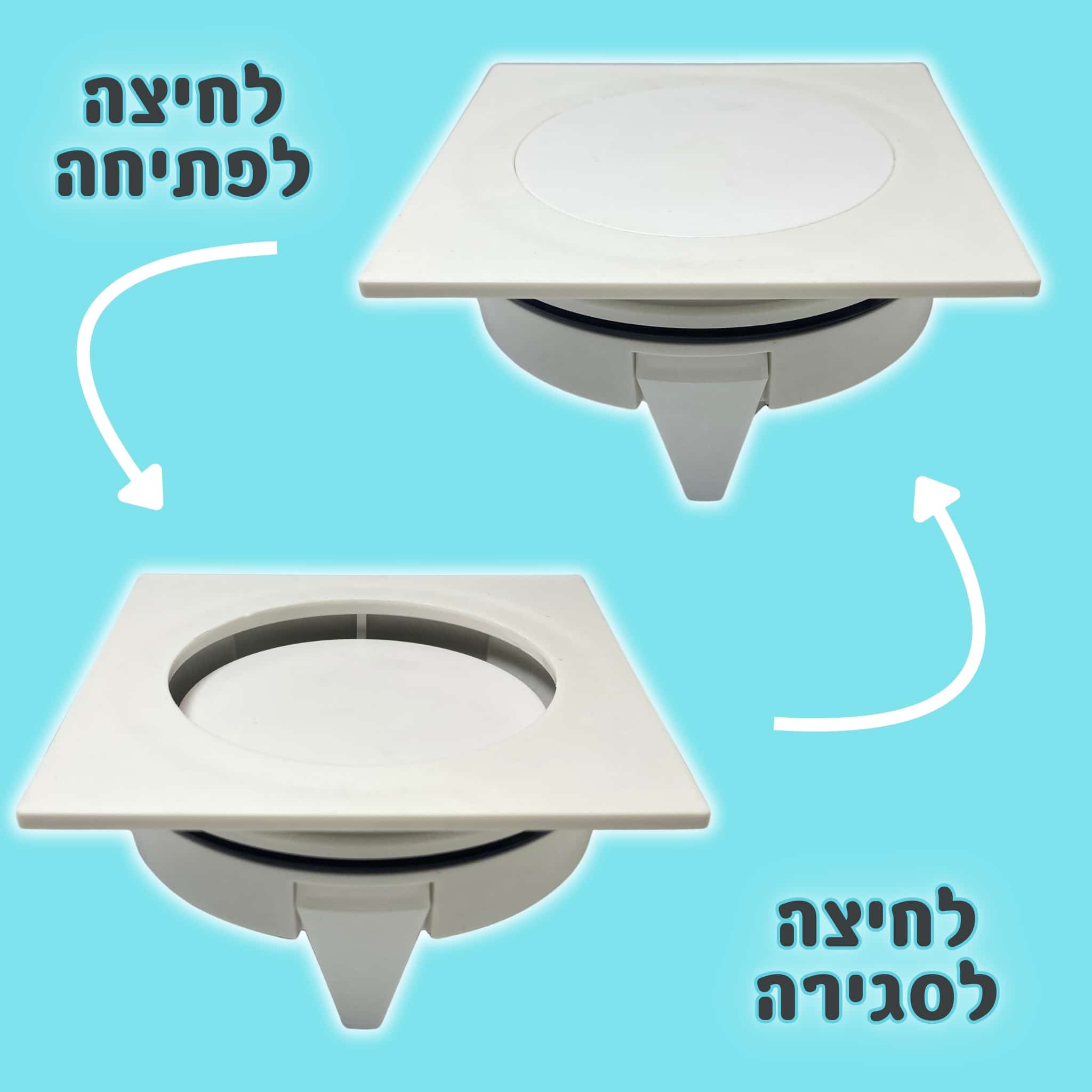 מכסה ביוב ריבוע ללא שפה - לבן pumpit