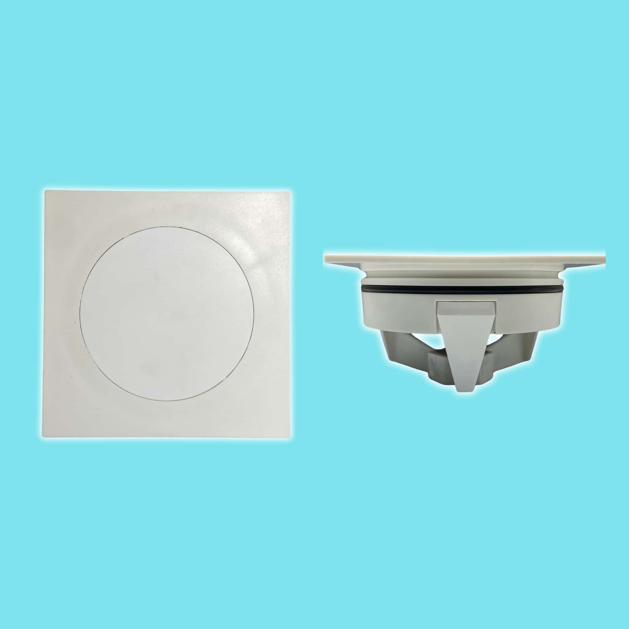 מכסה ביוב ריבוע ללא שפה - לבן pumpit