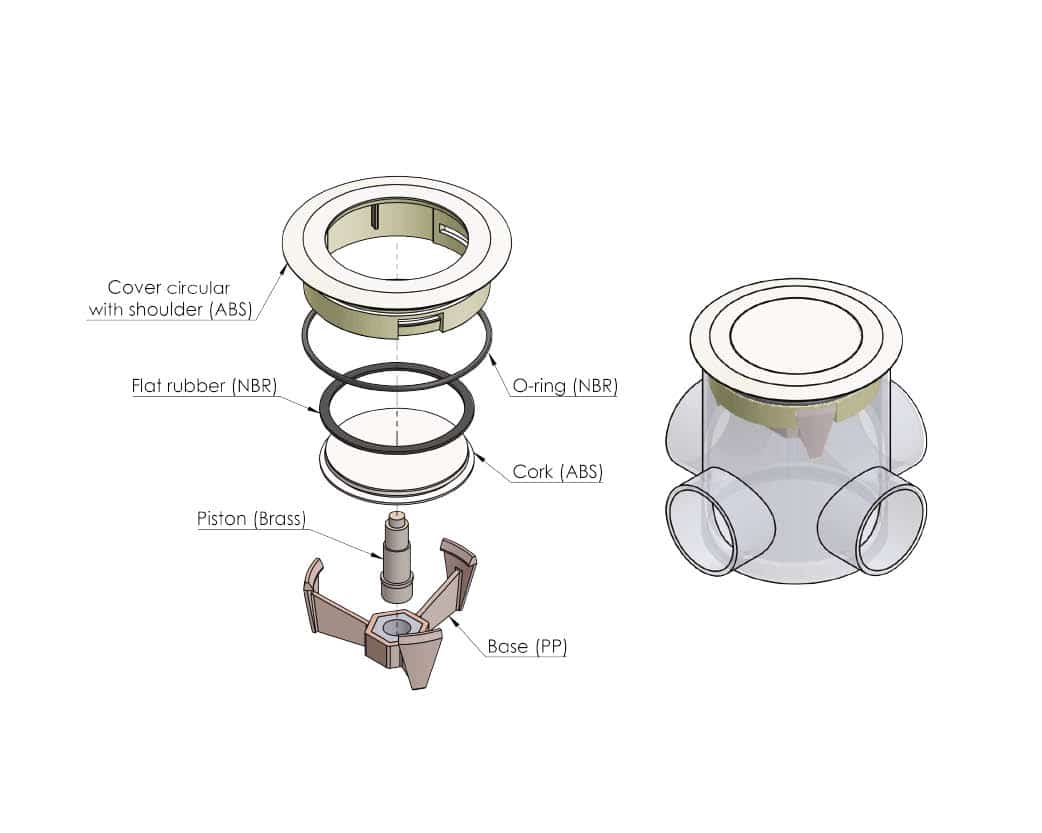 מכסה ביוב עגול עם שפה - ברונזה pumpit