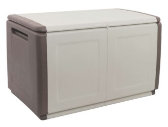 תיבת אחסון מפלסטיק לחצר לגינה או למחסן - L96x53x57H אפור בהיר