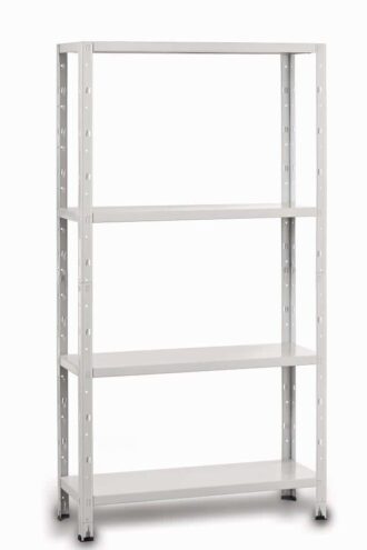 כוננית 4 מדפים טלמאקו - למחסן ולבית, העמסה עד 50 ק''ג על מדף ממתכת בצבע לבן 30X84X160