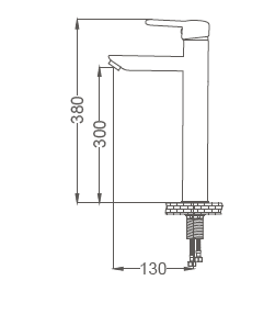 ברז פרח ניצב לכיור רחצה - גובה 30 ס"מ