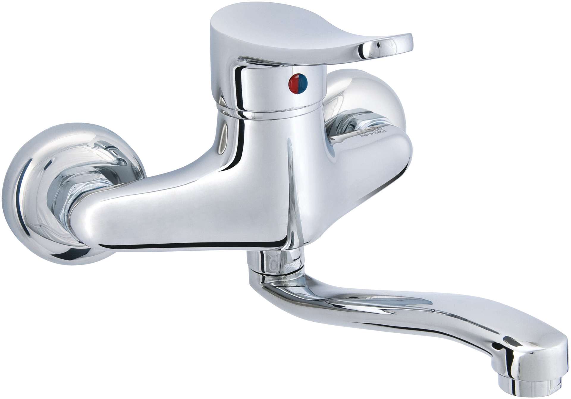 סוללת ברז קיר עם פיה תחתונה ארוכה מסתובבת