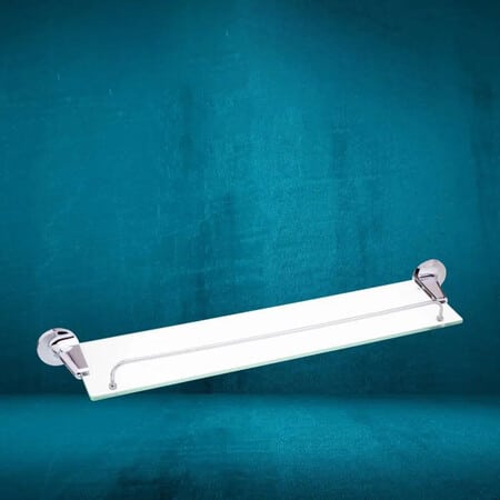 מדף זכוכית עם מעקה למקלחת - 60 ס"מ - סדרת פופולאר