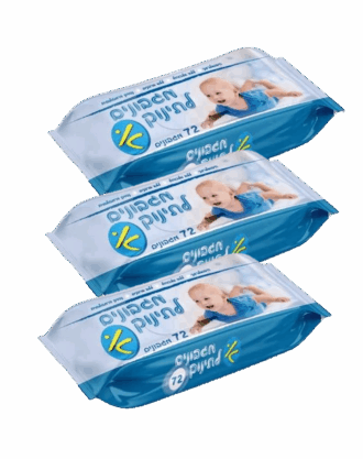 מגבונים לחים לתינוק 72 יחידות בחבילה - 3 חבילות ב-10 ש"ח